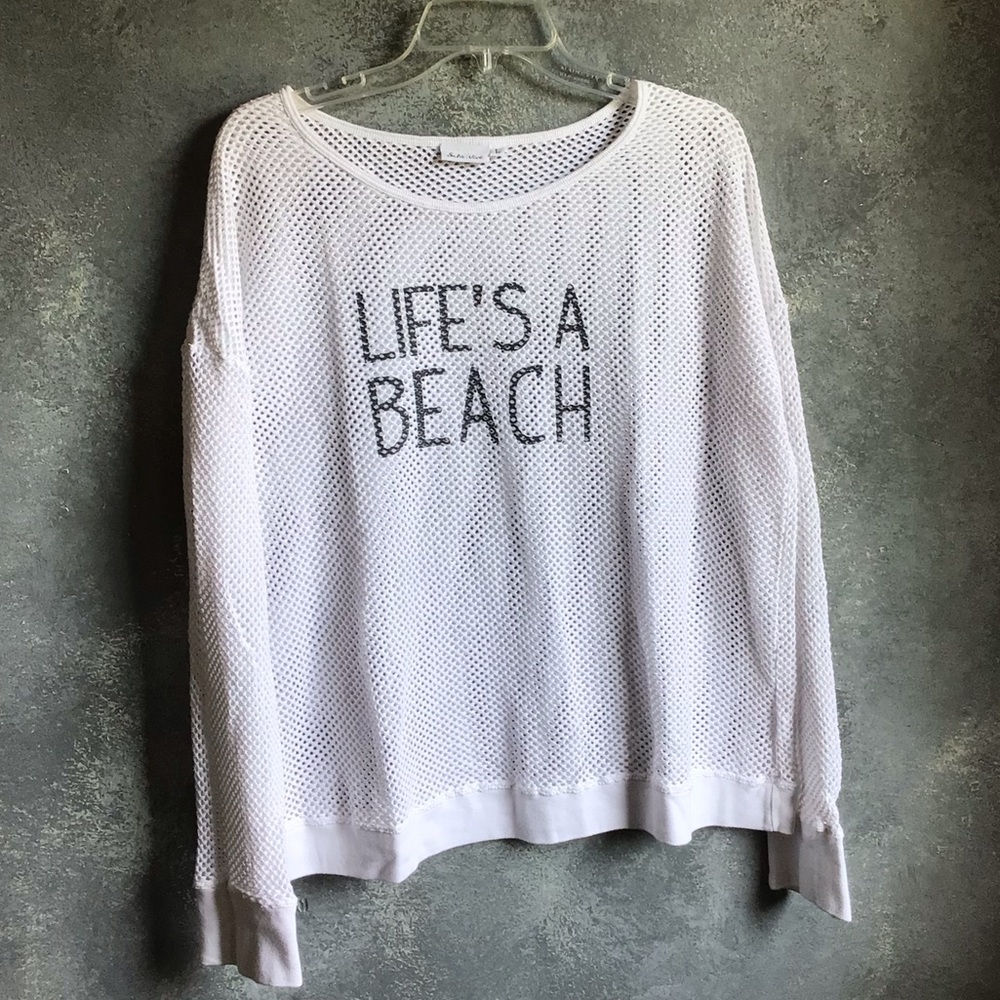 Sola Vice fish net long sleeve top, Sz.L,  wear over a cami or tee, very cute!